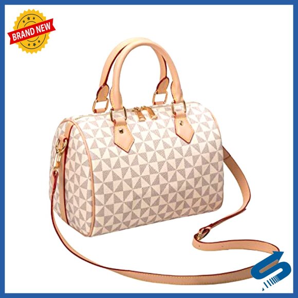 Large Vegan Leather Satchel Crossbody Bag with Multiple Pockets - Picture 7 of 7